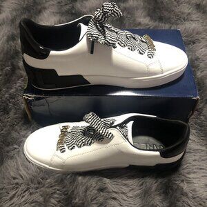 KARL LAGERFELD Men's Classic Melora Lace-Up Black & White Sneakers, Size 11
